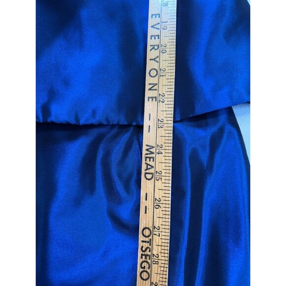 Alfred Angelo Peplum Evening Blouse & Skirt Set Size 4 Midnight Royal Blue Belte - Picture 7 of 16